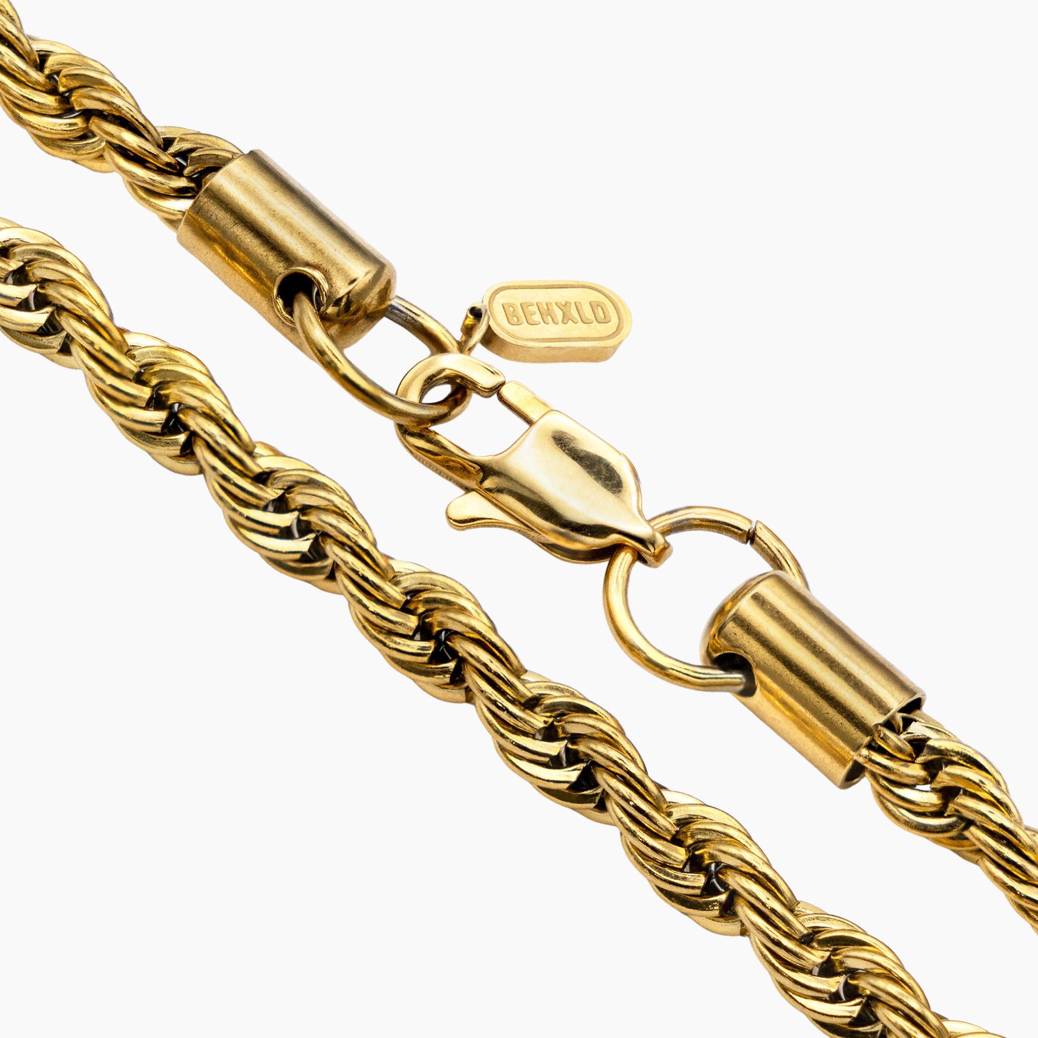 5mm Twisted Rope Chain Set - Gold